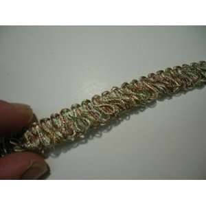  1/2 inch Sage, Coral, Metallic Loop Fringe Arts, Crafts & Sewing