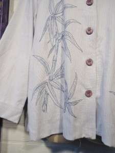 Blue/White Embroidered Pinstripe Jacket RUBY ROAD ~ 12  