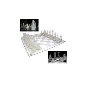    Elegant Glass Chess and Checker Board Set  Brand New Toys & Games