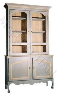 French Wire Cupboard Pantry Hutch Hand Painted Country  