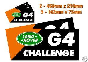 Land Rover G4 Challenge Stickers/Decals 2 large 5 small  
