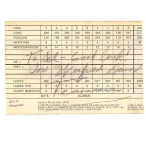   Winfred Dunn Autographed Golf Club Scorecard