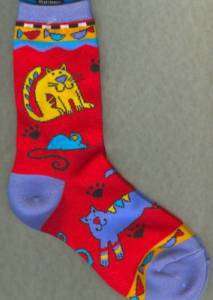 Cat Socks Red Cats Clothing Ladies   