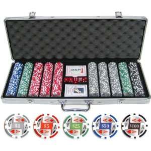  11.5g 500pc 4 Aces Poker Chip Set Patio, Lawn & Garden