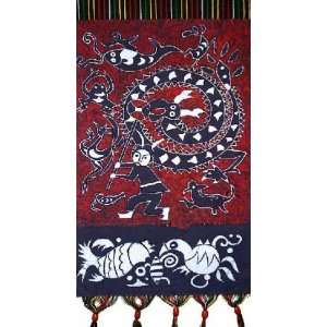    Batik Chinese Miao Tribe Fabric Dragon Mail Holder 