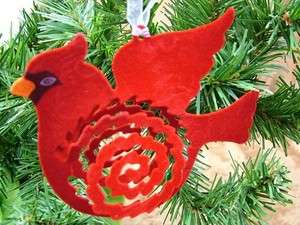 New Tin Red Spring Cardinal Bird Christmas Ornament  