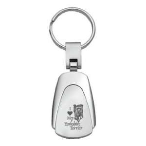  Tear Drop Keychain   I Love My Yorkshire Terrier: Sports 
