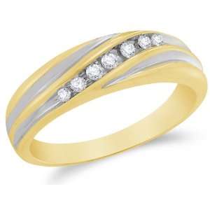   Band Ring   w/ Channel Set Round Diamonds   (1/6 cttw): Sonia Jewels