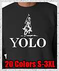 YOLO CrewNeck Sweatshirt Drake Drizzy Weezy Wayne Ross Shirt YMCMB OVO 