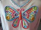 MICHAEL SIMON BUTTERFLY PRINT SWEATER COLORFUL RAINBOW COLORS HIPPIE 