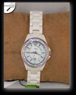 Fossil CE1053 Riley Mini Ceramic Watch   White   For Women   NoBox 