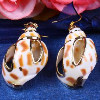 Be2018 Grogeous Shell Dangle Earrings Conch Golden Hook  