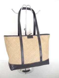 COLE HAAN Straw Leather Trim Tote Bag ~ Two Different Looks  