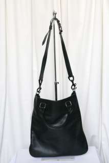 BURBERRY Black Leather Tall Messenger/Tote Bag Handbag  