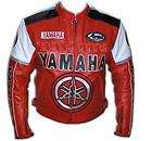 Yamaha Red Motorcycle Racing Real Leather Biker Jacket All Sizes 