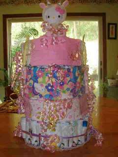   diaper cake large 4 tier baby shower centerpiece / baby shower  