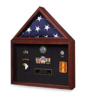 Flag shadow box for awards medals photos display case  