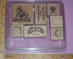   FLOWERS ~ STAMPIN UP RUBBER STAMP SET OF 7 low shipping 1992  