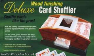DELUXE QUALITY WOOD AUTOMATIC 1 2 DECK CARD SHUFFLER  