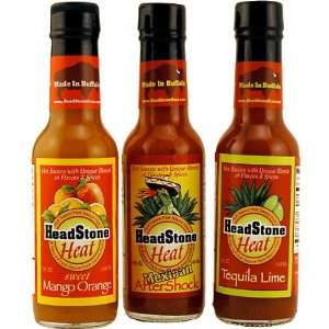  HeadStone Heat Hot Sauce Sampler Pack   Set of 3 Kitchen 