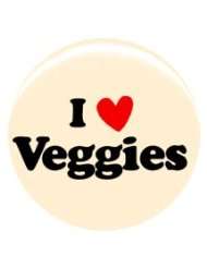 vegetarian i love veggies button pin