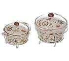 Temp tations Paisley 6 Piece Covered Round Oven to Table Set NIB SOLD 