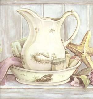 ANTIQUE BATH PITCHER WITH BASIN G Wallpaper bordeR Wall  