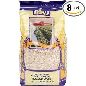 NOW Foods Organic Instant Rolled Oats, 22 Ounce Bags (Pack of 8)
