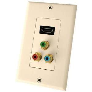  AXIS PET0485 SINGLE HDMI/COMPONENT WALL PLATE (ALMOND 