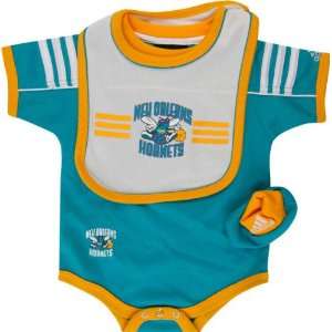   Orleans Hornets Newborn Creeper Bib and Bootie Set