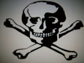 SKULL and CROSSBONES jolly rogers decal sticker  