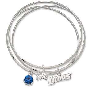   Blue Crystal Detroit Lions Bangle Bracelet Set: GEMaffair Jewelry