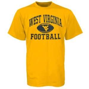   West Virginia Mountaineers Gold Old School Football T Shirt Sports