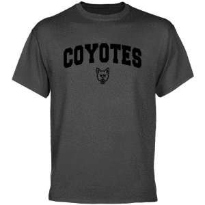  South Dakota Coyotes Charcoal Logo Arch T shirt Sports 