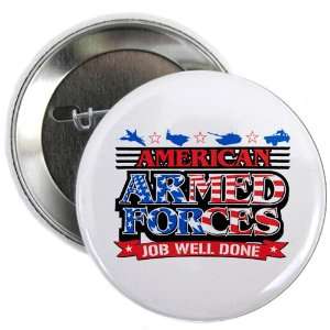  2.25 Button American Armed Forces Army Navy Air Force 