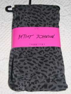 Betsey Johnson Gray & BLack Leopard Print Leggings S/M  