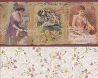 Sheets VICTORIAN ADVERTISEMENT Dollhouse Wallpaper Archival Safe 1 