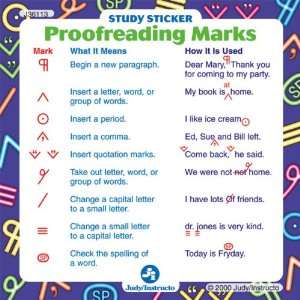  Proofreading Marks Study Stickers (9780768228229) School 