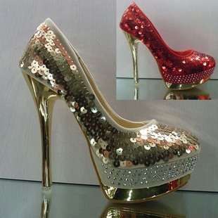   Fabulous Sequins Pumps Glitter Stiletto Heel Rivets Platform Shoes#127