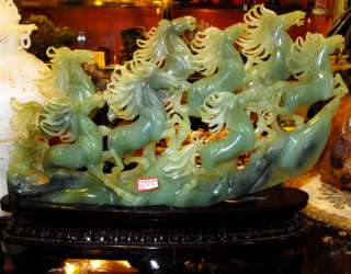 Magnificent Jade Carving   Eight Horses  