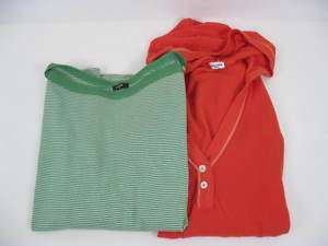 LOT 2 J. CREW SPLENDID Green Orange Cotton Shirt Top Sm  