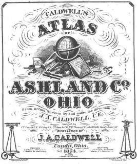 1874 Atlas of Ashland County Ohio   history & genealogy  