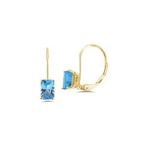  8.74 Ct Swiss Blue Topaz Stud Earrings in 18K Yellow Gold 