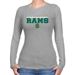  Colorado State Rams Ladies Ash University Name Long Sleeve 