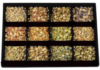 Gorgeous 100X 10mm rondelle Gold Flower Round rhinestone crystal 