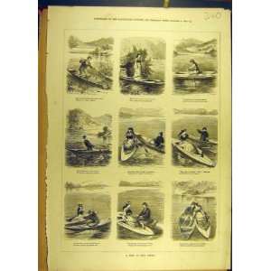  1877 Story Sketches Boat Boy Girl Social History Print 