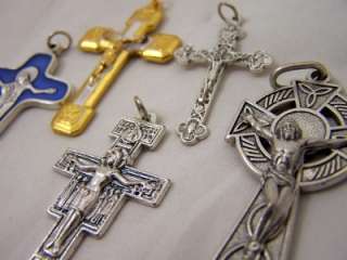 Gold Silver Cross Celtic Crucifix Saint Religious Lot 5  