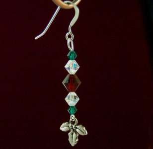   Holly Swarovski Crystals Earrings Sterling Silver Earwires  