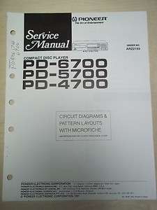   Service Manual~PD 6700/5700/4700 CD Player~Original~Repair  