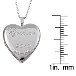   Sterling Silver 18 inch Engraved Graduate 2010 Heart Locket Necklace